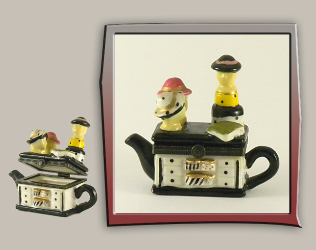 ceramic box with teapot ladies