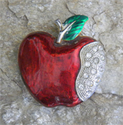 gorgeous enamel apple with crystals