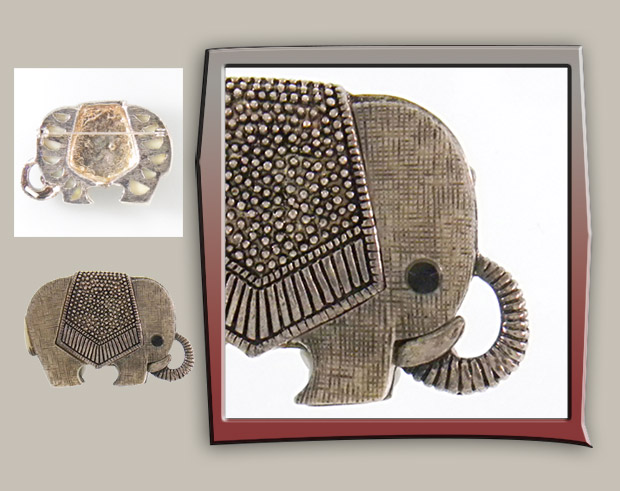 silver elephantbrooch