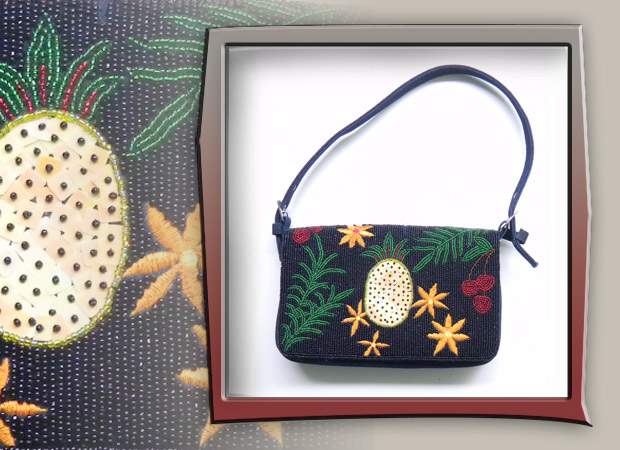 tropical bag with pineapple