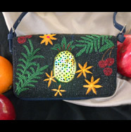 beads and sequins tropical clutch