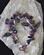 purple bead and stone bracelet