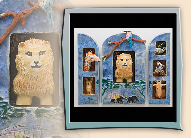 ceramic box with pomegranites inside