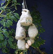 handmade ceramic abstract gourds on ristra