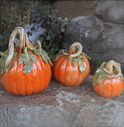 whimsical ceramic pumkins in various sizes or set