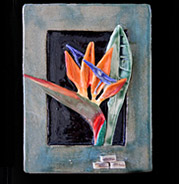 bird of Paradise ceramic wall art