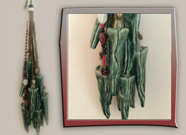 ceramic hanging peppers