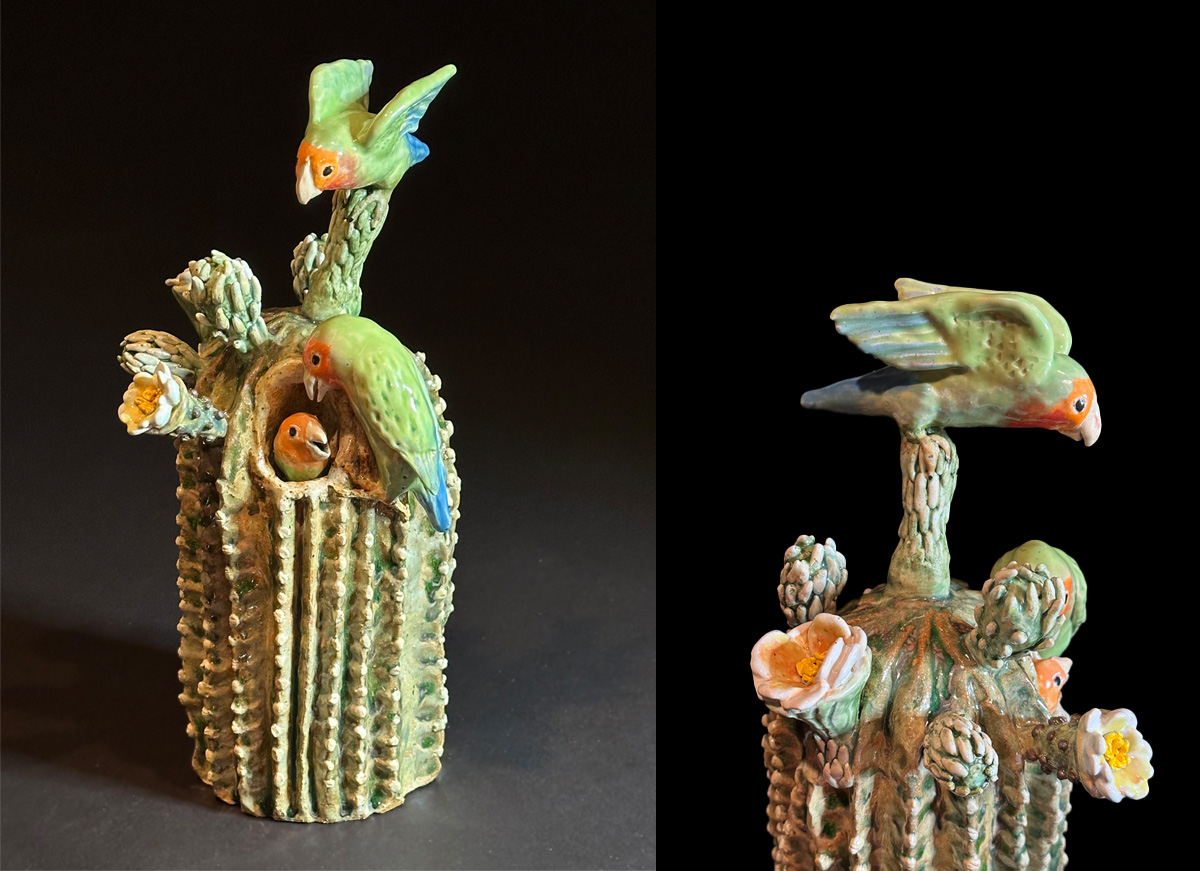 Love Birds on Saguaro Cactus