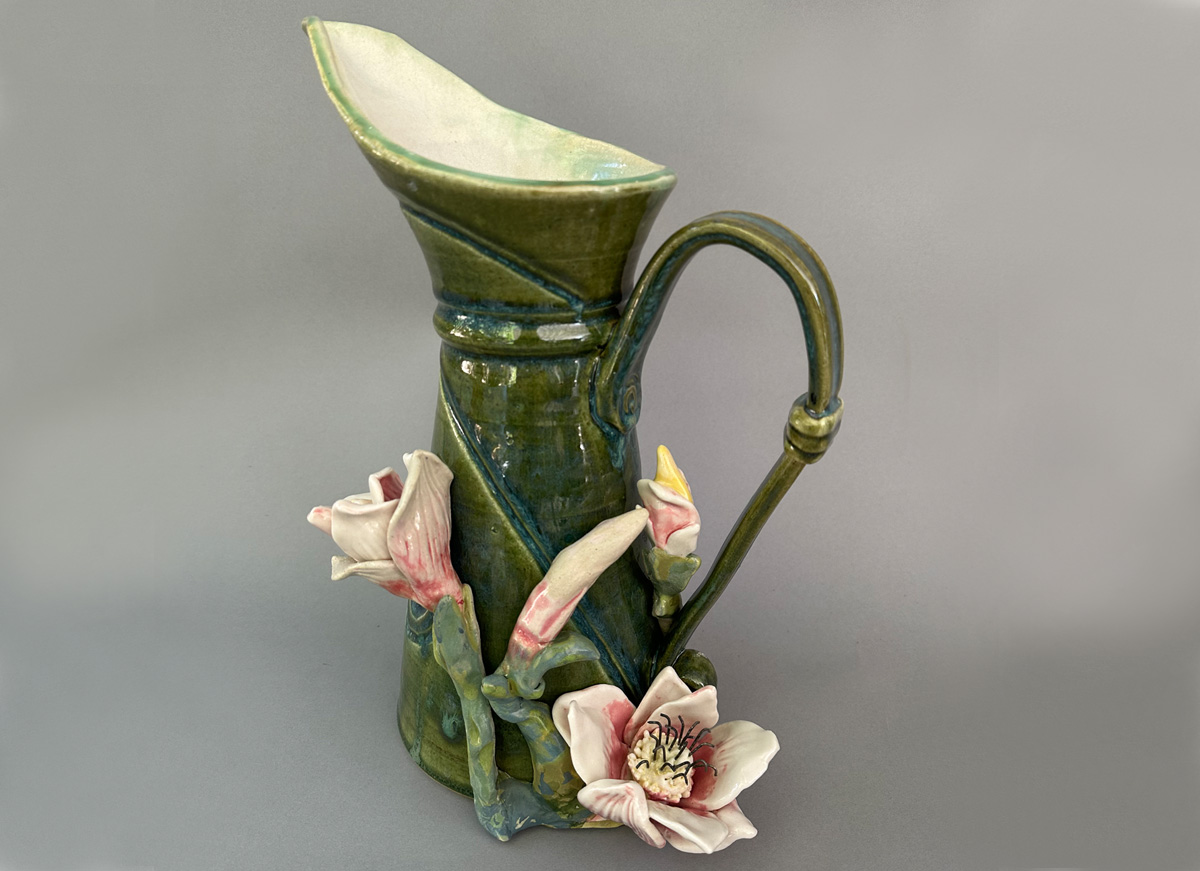 Pitcher with Magnolia Flowers