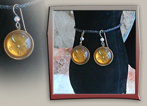 Star Gazers Gold Resin earrings