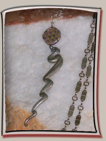 Lightening Rod or Swirl Accent Pendant on Unique Chain