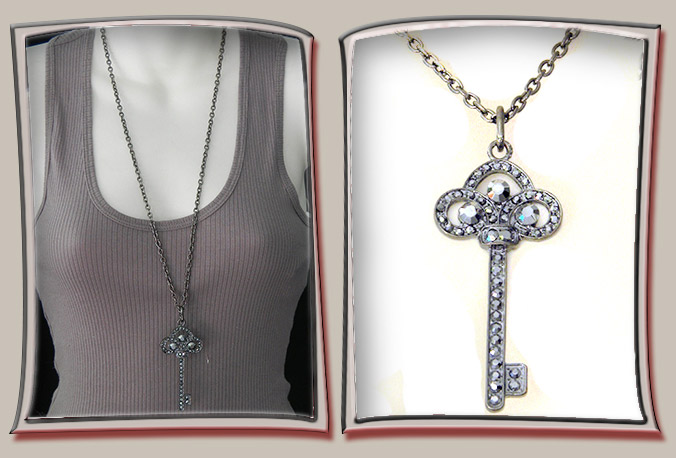 Key Pendant with Marcasite