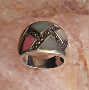 sterling silver ringwith colored enamels