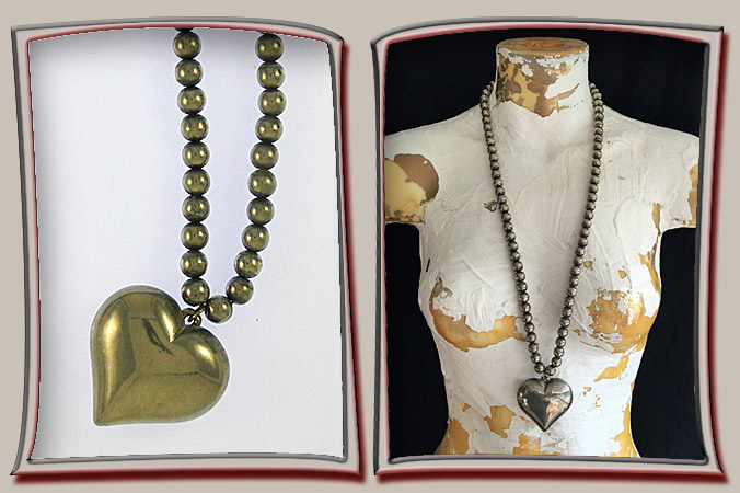 necklace of Mexican silve, Bold Heart