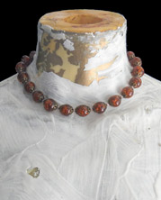 dright choker of sparkly amber-colored large bead balls
